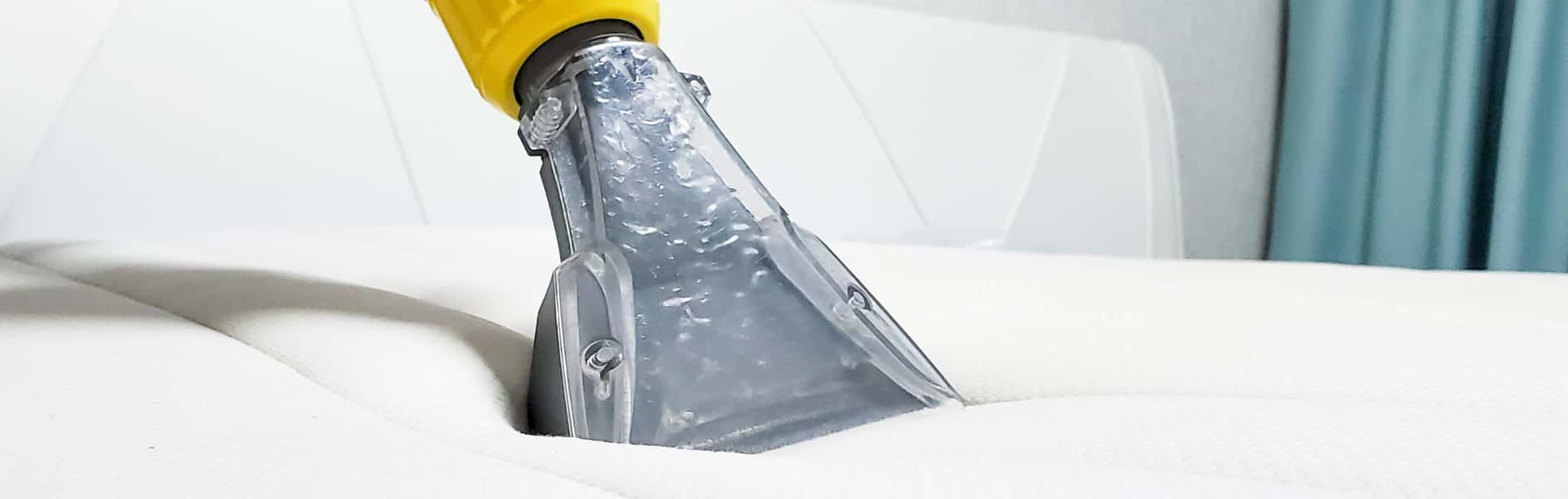 This is a photo of a mattress being steam cleaned works carried out by Beddington Carpet Cleaning